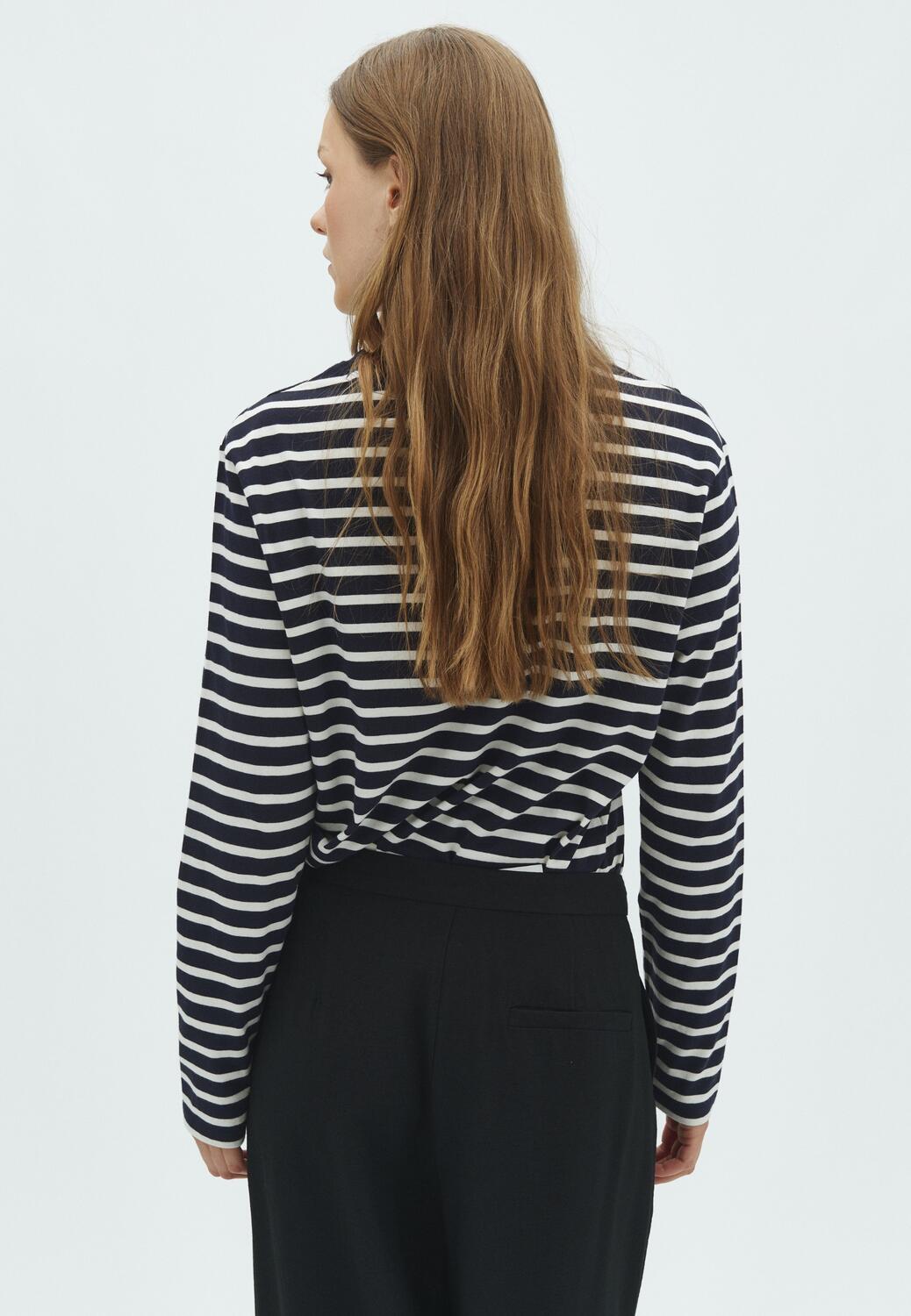 Suvi-M langærmet bluse - Night Sugar Stripe